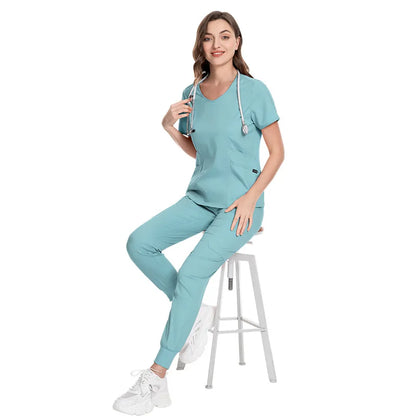 Cralom Women's Medical Scrub Set with Nursing Accessories