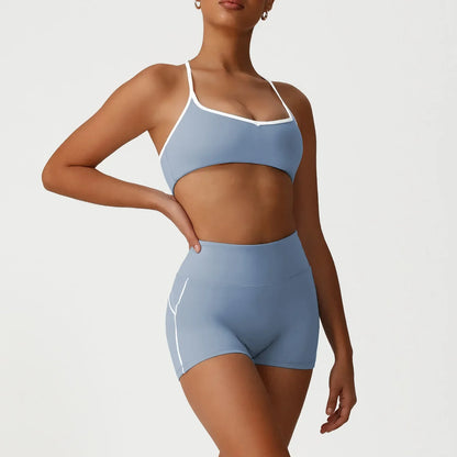 Cralom Color Block Seamless Yoga Set: Backless Bra & Booty-Lifting Leggings