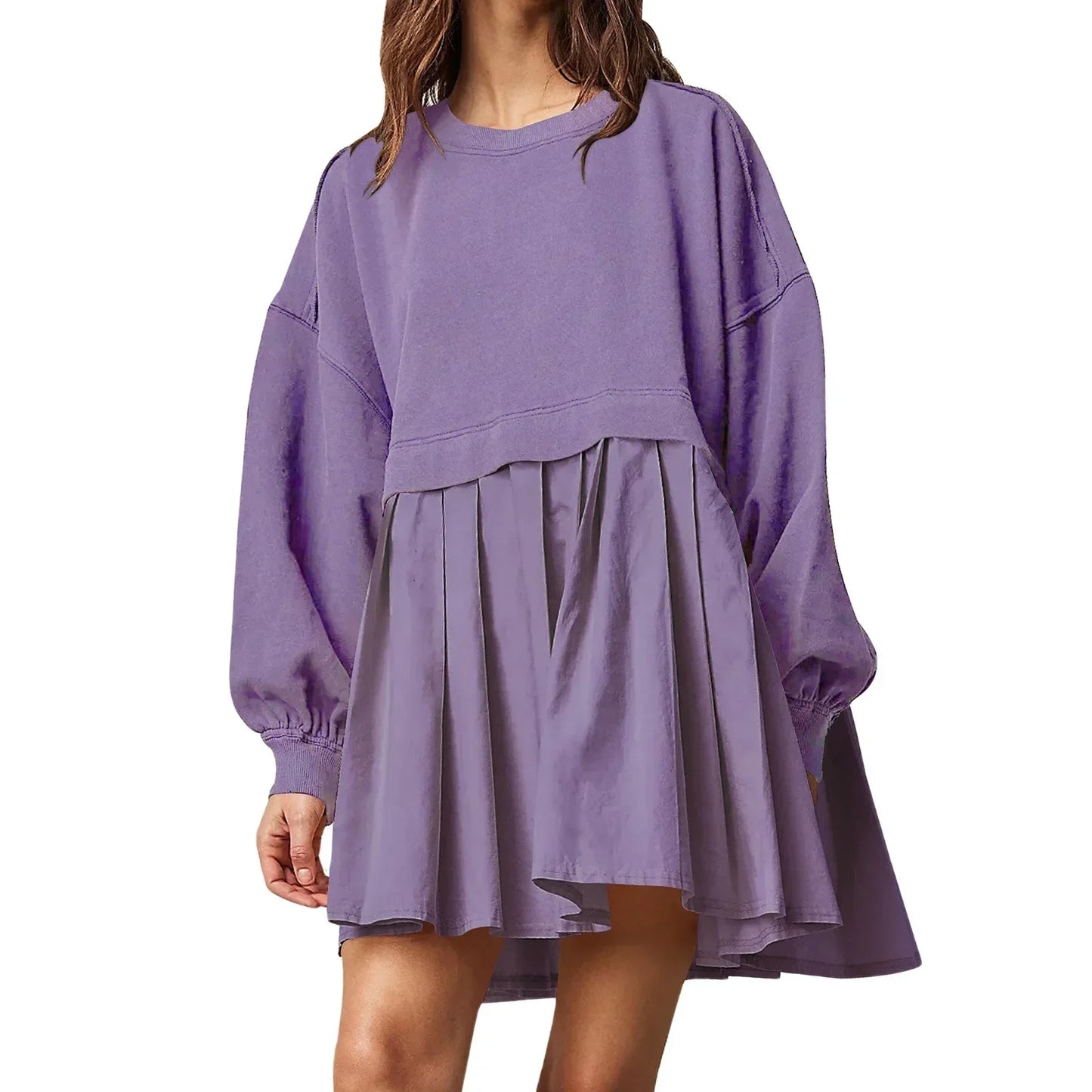 Cralom Color Blocked Pleated Dress for Autumn 2024