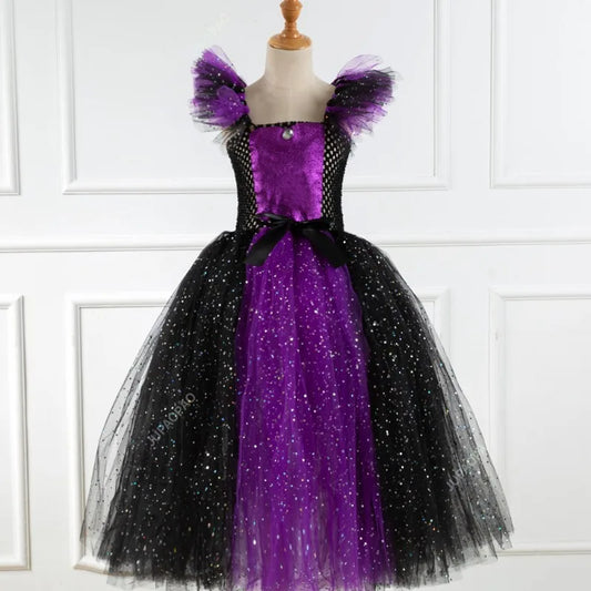Cralom Witch Cosplay Long Dress - Kids Halloween Costume