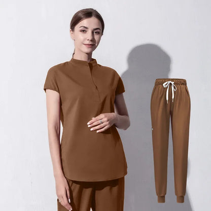 Cralom Women's Short Sleeve Scrub Set - Professional Medical Attire