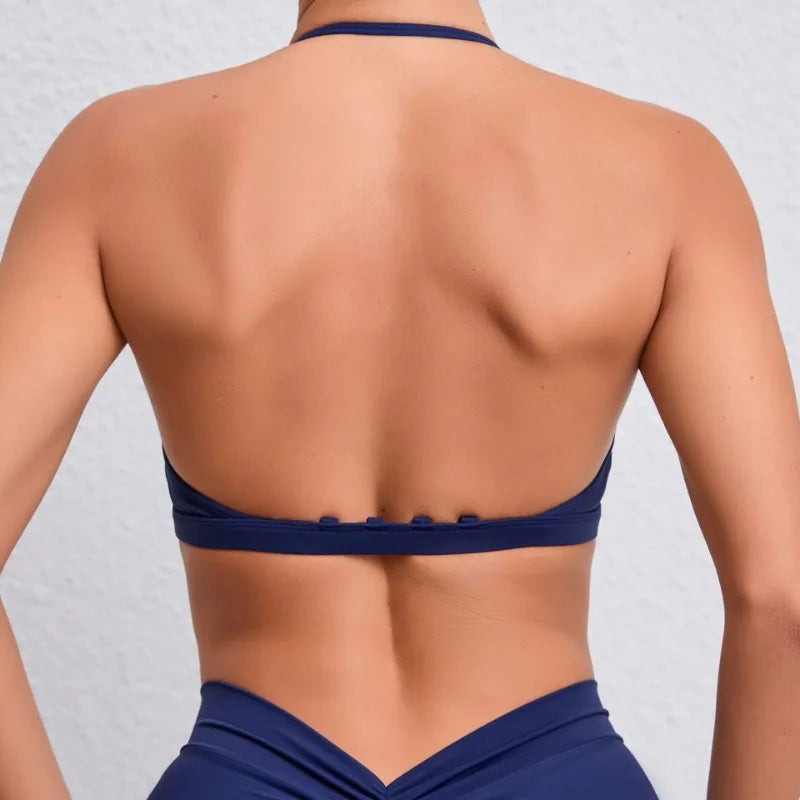 Cralom Seamless Racerback Yoga Bra - High Support & Sweat-Wicking