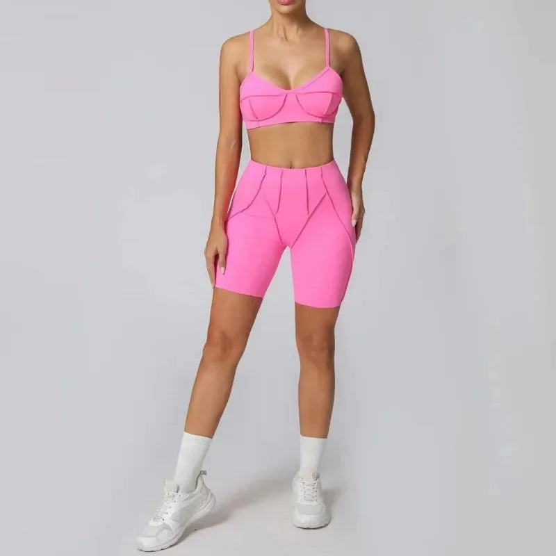 Cralom Seamless Yoga Set: Backless Sports Bra & Hip-lifting Leggings, Fitness Gym Outfit