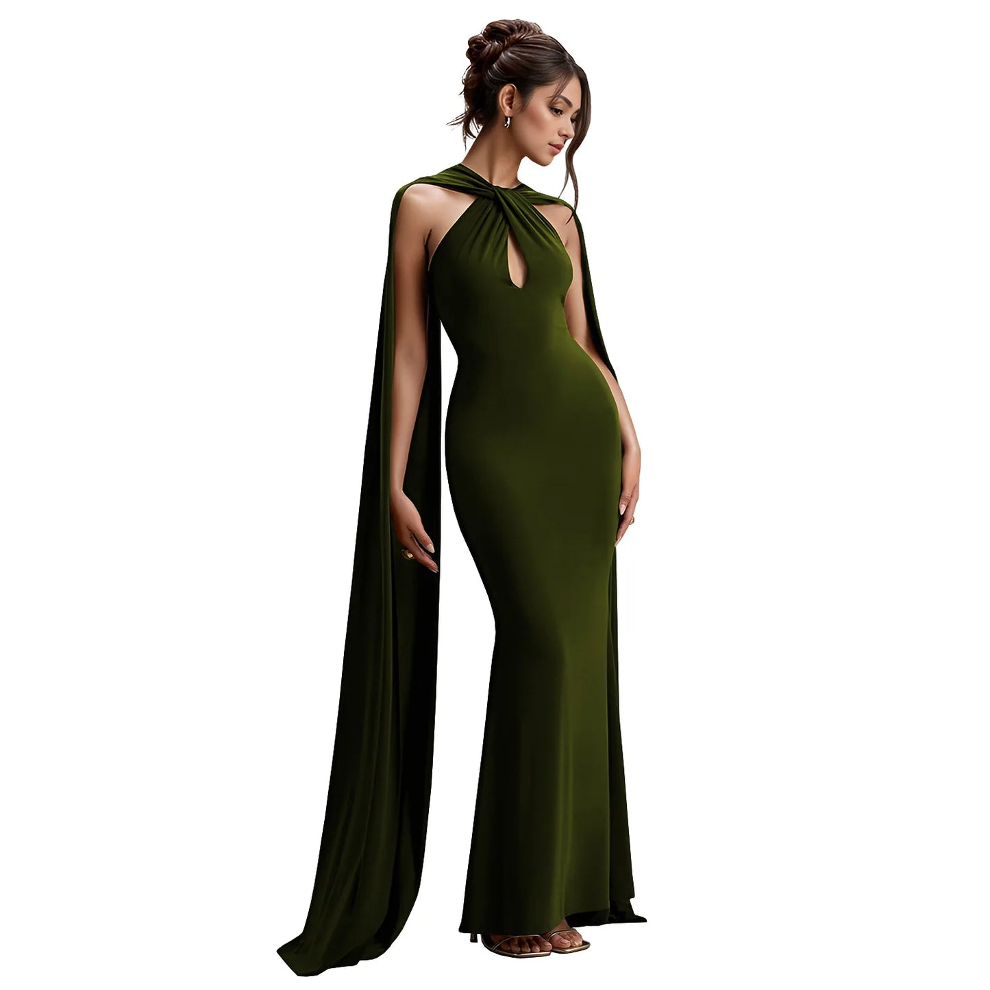 Cralom Women's Elegant Ribbon Solid Color Dress & Casual Long Skirt