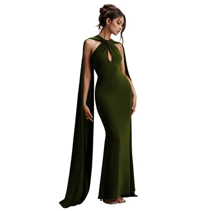 Cralom Women's Elegant Ribbon Solid Color Dress & Casual Long Skirt