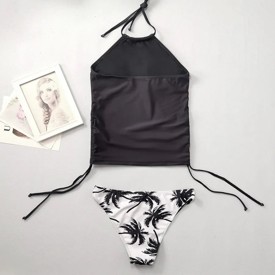 Cralom 2024 Tankini Bikini Set - Women's Halter Two-Piece Swimsuit