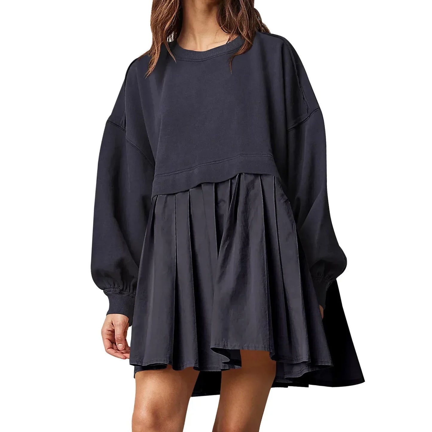 Cralom Color Blocked Pleated Dress for Autumn 2024