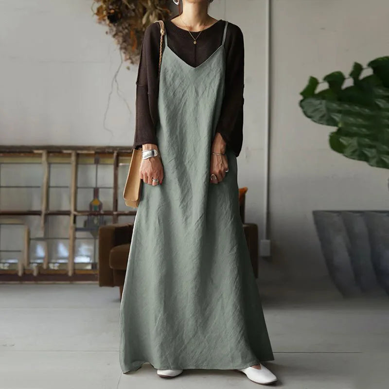 Cralom Sexy V-Neck Sleeveless Long Dress
