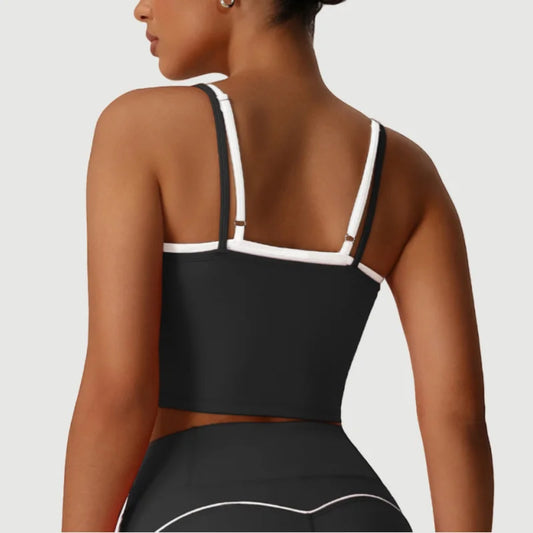 Cralom Seamless Yoga Vest with Removable Padded Sports Bra