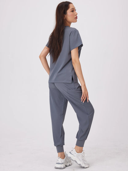 Cralom Anti-Wrinkle Nurse Scrubs Set with Pockets