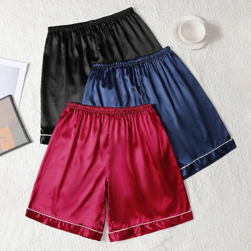 Cralom Men's Ice Silk Shorts: Lightweight & Comfortable Casual Sleepwear Shorts
