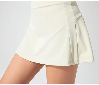 Cralom High Waist Tennis Skirt with Built-in Yoga Shorts & Pockets