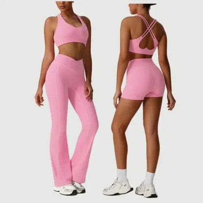 Cralom Naked Sensation Yoga Set: Sports Bra & High Waist Leggings