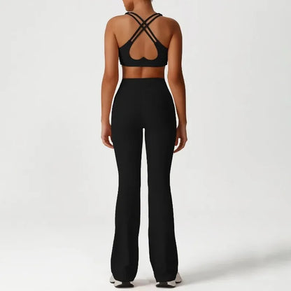 Cralom Naked Sensation Yoga Set: Sports Bra & High Waist Leggings