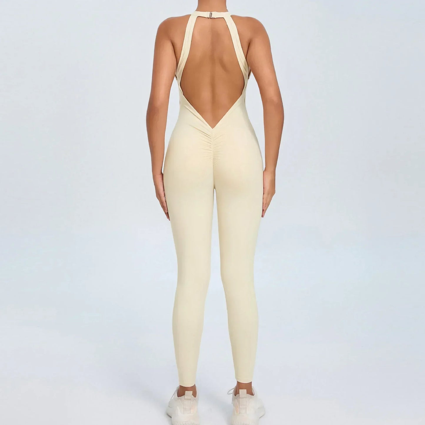 Cralom Yoga Jumpsuit: Hip-lifting, Backless One-Piece Fitness Tracksuit for Women