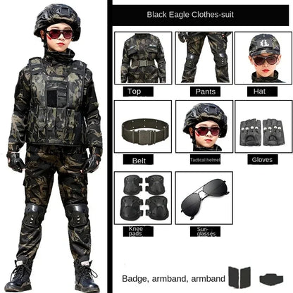 Cralom Kids Special Forces Combat Uniform in Creek Forest Camo