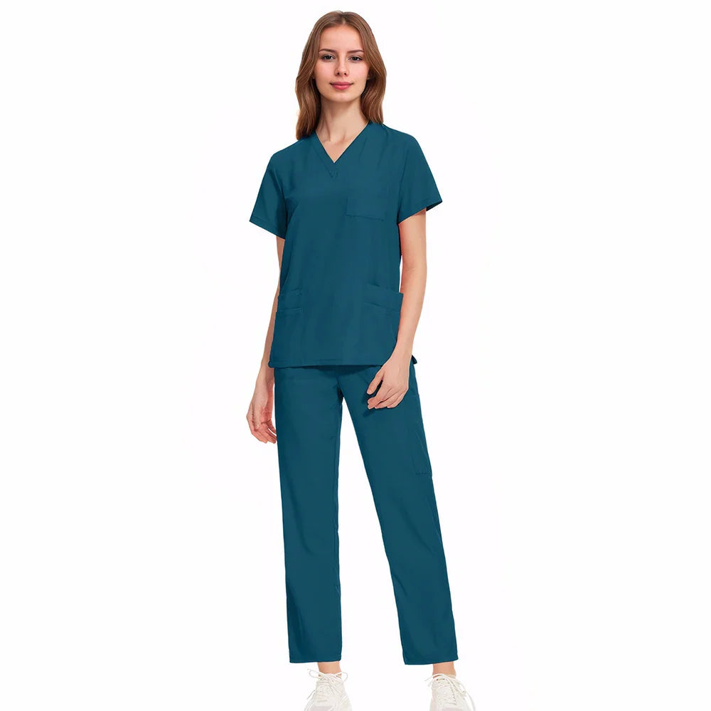 Cralom Medical Professional Scrub Set: Doctor Nurse Uniform for Hospital Beauty Salon