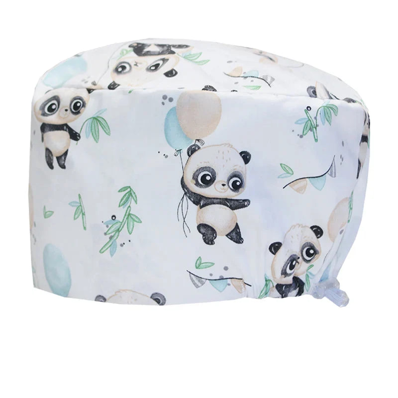 Cralom Cartoon Animals Unisex Surgical Scrub Caps for Medical Professionals