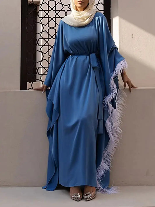 Cralom Ramadan Kebaya Abaya Dress Kaftan Robe for Women - Muslim Fashion