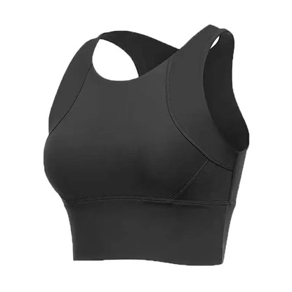 Cralom Shockproof Yoga Bra for Women, Quick Dry Gym Crop Top, Running Workout Bra