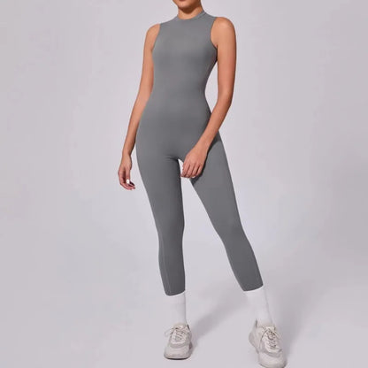 Cralom Women's High-Elasticity Yoga Fitness Jumpsuit, Bare Back, Lift Buttocks