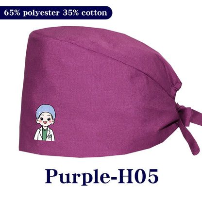 Cralom Cartoon Printed Surgical Scrub Caps for Medical & Pet Grooming Pros