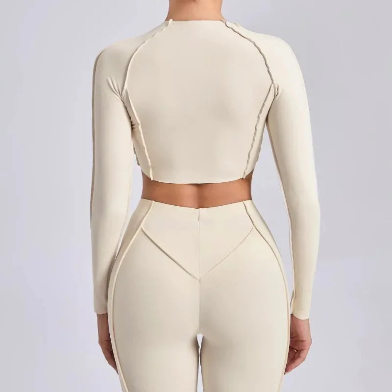 Cralom Seamless Yoga Long Sleeve T-Shirt: High Elasticity & Quick Dry Fitness Top