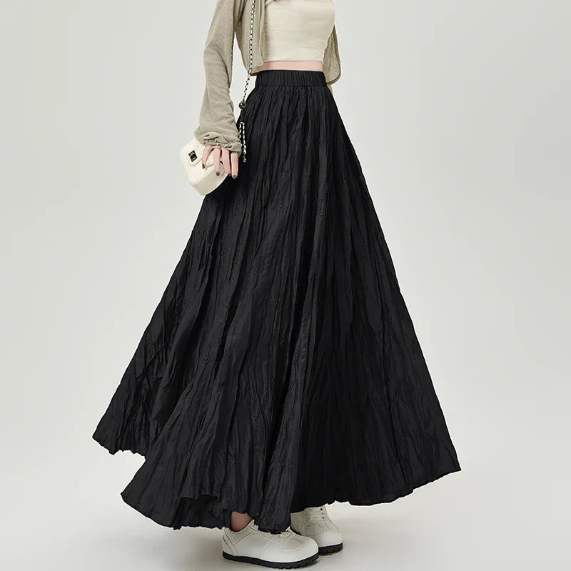 Cralom Women's High Waist A-Line Pleated Skirt - 2025 New Collection