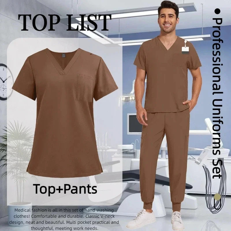 Cralom Premium Nurse Scrubs Set - Clinical Style for Anti-Wrinkle Medical Uniforms