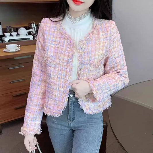 Cralom Pink Tassel Jacket: Youthful Winter Coat for Women, Modern Style
