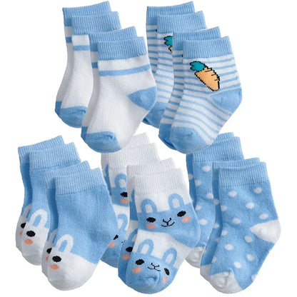 Newborn Boy Cotton Crew Socks 10-Pack by Cralom for Infants & Toddlers