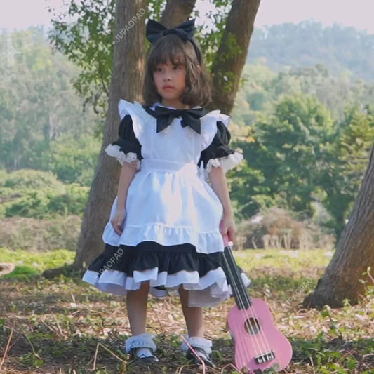 Cralom Lolita Maid Costume: Wonderland Alice Cosplay Dress for Teens, Girls, Women