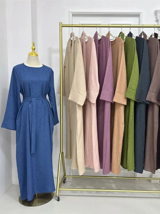 Cralom Ramadan Eid Abaya Dubai Modest Dress Muslim Prayer Kaftan Robe