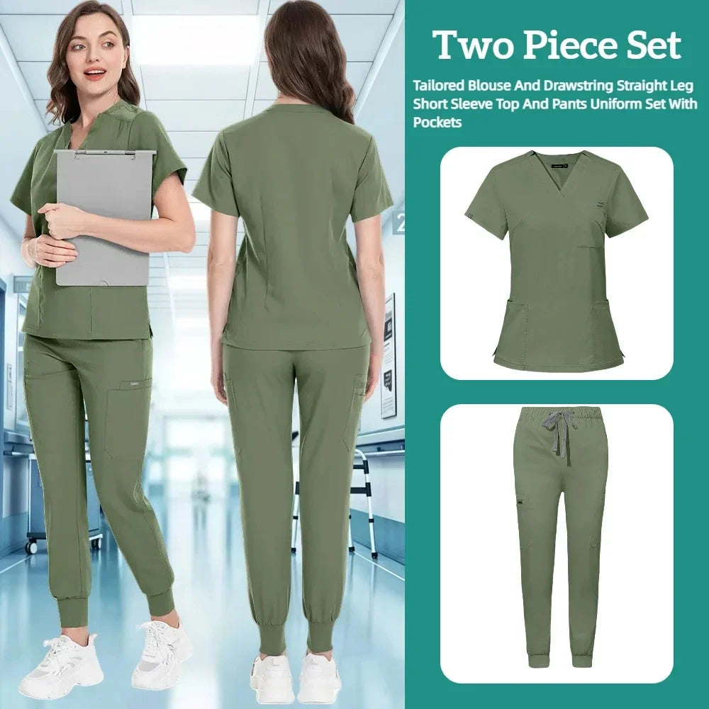 Cralom Nursing Scrub Top - Unisex Solid Color Uniform