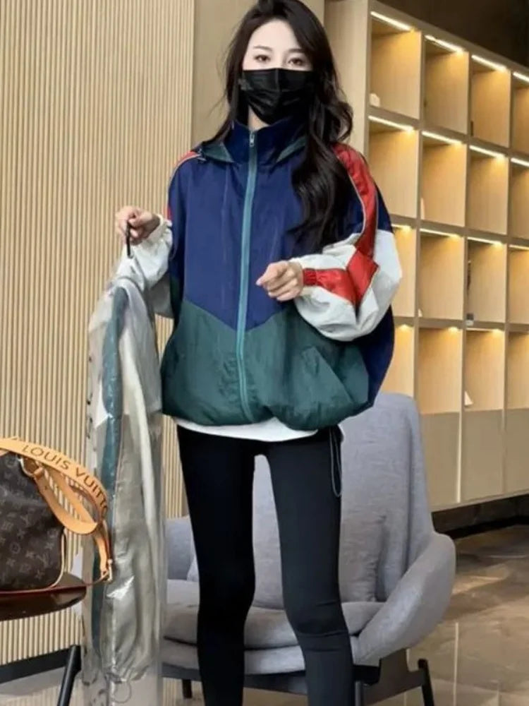 Cralom Zipper Sweatshirt Jacket Women's Streetwear 2024 Luxury Fashion Coat
