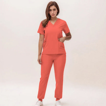 Cralom V-Neck Scrub Set - Premium Nurse Uniform & Doctor Surgical Workwear