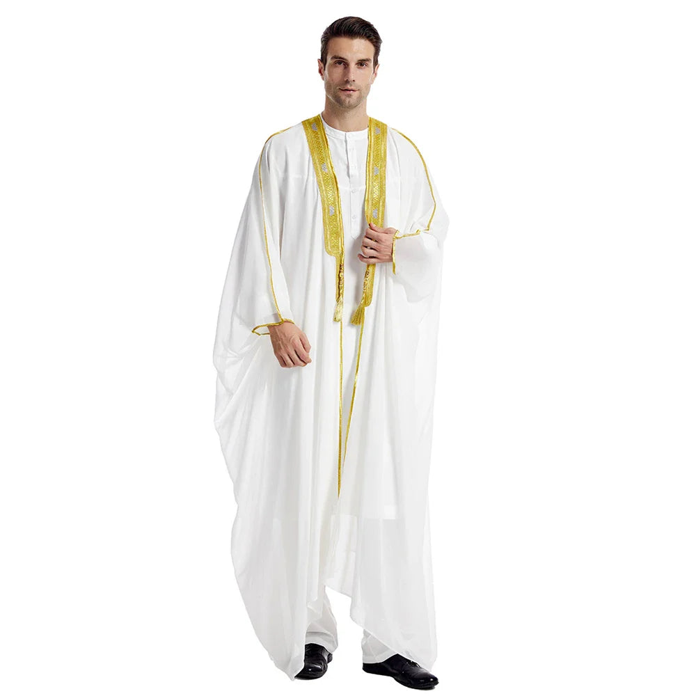 Cralom Men's Ramadan Abayas: Muslim Prayer Robe Keftan