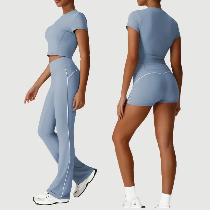 Cralom Seamless Yoga Set: Naked Feel Tee & Booty-Lifting Leggings