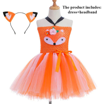 Cralom Fox Kids Cosplay Costume with Headband and Tail - Animal Dress Up