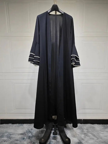 Luxury Eid Black Kimono Abaya by Cralom - 2024 Collection