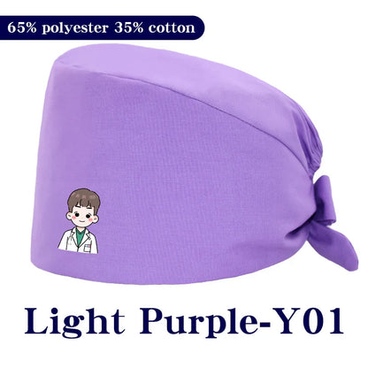 Cralom Cartoon Printed Surgical Scrub Caps for Medical & Pet Grooming Pros