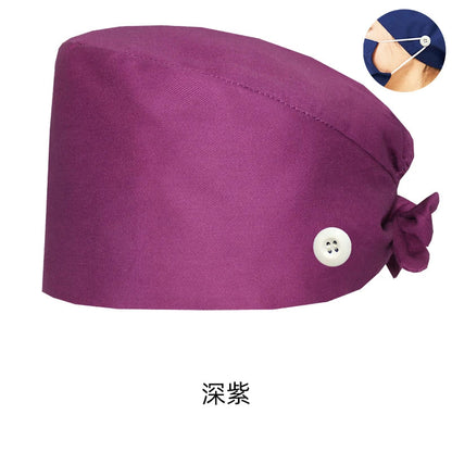Cralom Navy Surgical Scrub Cap Unisex Poly-Cotton Clinical Hat