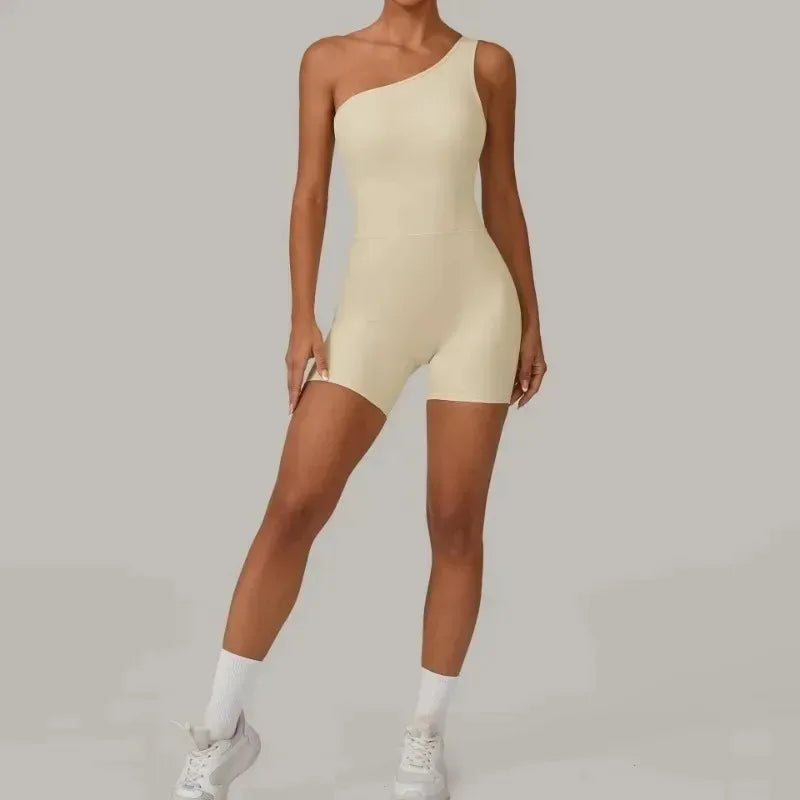 Cralom Seamless Yoga Jumpsuit: Butt Lifting Nude Feel Bodysuit for Fitness Gym