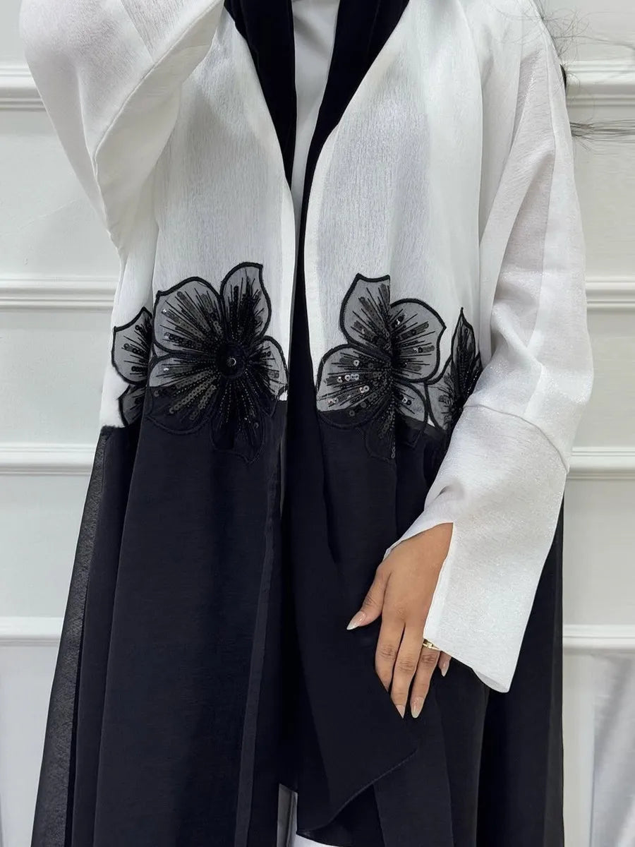 Cralom Luxury Kimono Abaya Maxi Dress for Elegant Muslim Fashion