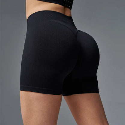 Cralom Seamless Impact Sports Shorts, Quick Dry Yoga Tights for Women