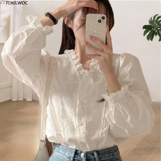 Cralom Lace Ruffle Peplum Top - Summer 2025 Collection