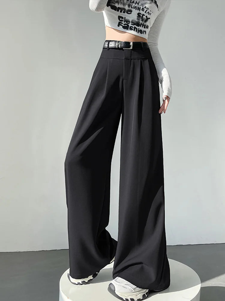 Cralom High Waist Wide Leg Suit Pants - 2025 New Spring Summer Collection
