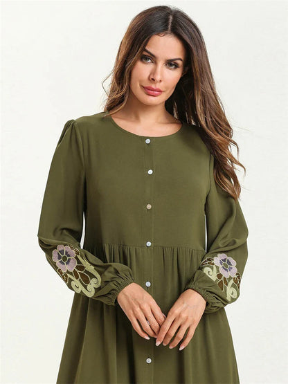 Cralom Ramadan Eid Abaya Kaftan Modest Dress for Muslim Women