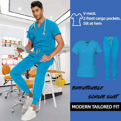 Cralom Unisex Stretch Scrub Sets: Professional Healthcare Nursing Uniforms