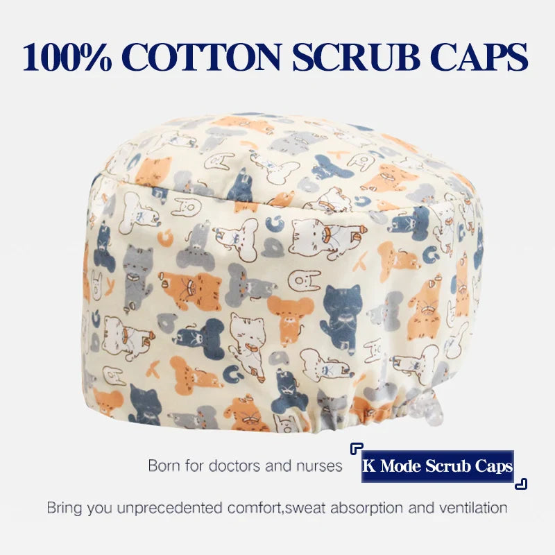 Cralom Women's Surgical Caps - Dental Nursing Hats for Pet Hospital